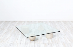  Massimo Lella Vignelli Massimo Lella Vignelli Metafora Italian Travertine Stone Coffee Table - 2866856