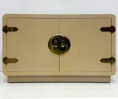  Mastercraft 1970s Lacquered Asian Inspired Mastercraft Cabinet Overscale Brass Hardware - 4432335