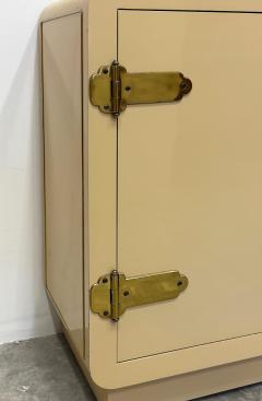  Mastercraft 1970s Lacquered Asian Inspired Mastercraft Cabinet Overscale Brass Hardware - 4432438