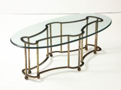  Mastercraft 1970s Mastercraft Racetrack Brass Oval Coffee Table - 3950738