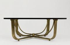  Mastercraft 1970s Mastercraft Solid Brass and Glass Square Coffee Table USA Designed Made - 4765976