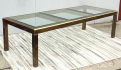  Mastercraft 1970s Mid Century Modern Mastercraft Patinated Brass Dining Table - 2130107