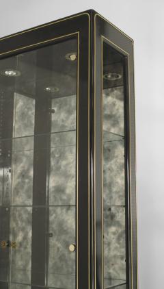  Mastercraft 3 American Mid Century Modern Ebonized Metal and Brass Trimmed Vitrine Cabinets - 465494