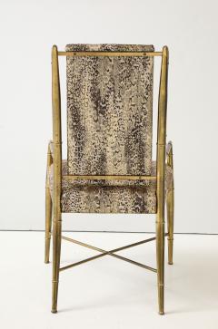  Mastercraft 6 Mastercraft Brass Bamboo Dining Chairs - 4124919