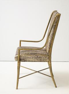  Mastercraft 6 Mastercraft Brass Bamboo Dining Chairs - 4124922