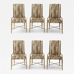  Mastercraft 6 Mastercraft Brass Bamboo Dining Chairs - 4125328