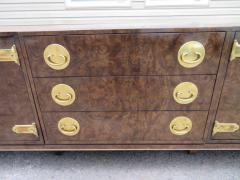  Mastercraft Amazing Burled Amboyna Brass Three Piece Mastercraft Credenza Buffet Chinoiserie - 1172078