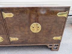  Mastercraft Amazing Burled Amboyna Brass Three Piece Mastercraft Credenza Buffet Chinoiserie - 1172080