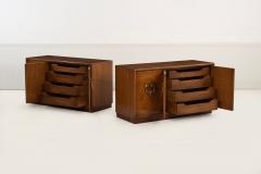  Mastercraft Benard Rhone for Mastercraft Cabinets Burled Elm with Brass Knocker Pulls 1965 - 4579190