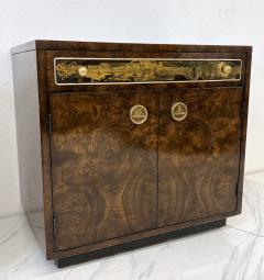  Mastercraft Bernhard Rohne Mastercraft Burl and Acid Etched Brass Nightstands 1970s - 4030127