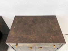  Mastercraft Bernhard Rohne Mastercraft Burl and Acid Etched Brass Nightstands 1970s - 4030129