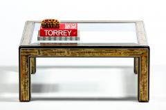  Mastercraft Bernhard Rohne for Mastercraft Acid Etched Metal Glass Brutalist Coffee Table - 4349593