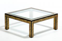  Mastercraft Bernhard Rohne for Mastercraft Acid Etched Metal Glass Brutalist Coffee Table - 4349595