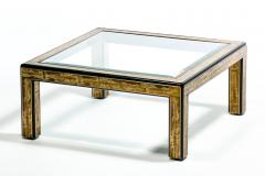  Mastercraft Bernhard Rohne for Mastercraft Acid Etched Metal Glass Brutalist Coffee Table - 4349596