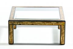  Mastercraft Bernhard Rohne for Mastercraft Acid Etched Metal Glass Brutalist Coffee Table - 4349597