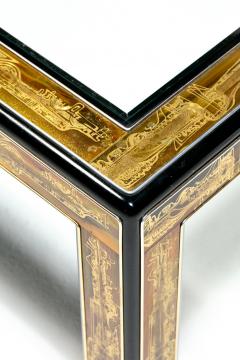  Mastercraft Bernhard Rohne for Mastercraft Acid Etched Metal Glass Brutalist Coffee Table - 4349600