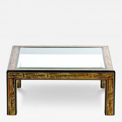  Mastercraft Bernhard Rohne for Mastercraft Acid Etched Metal Glass Brutalist Coffee Table - 4351544