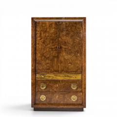  Mastercraft Bernhard Rohne for Mastercraft Burlwood and Acid Etched Brass Armoire Dresser - 4682329