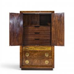  Mastercraft Bernhard Rohne for Mastercraft Burlwood and Acid Etched Brass Armoire Dresser - 4682334