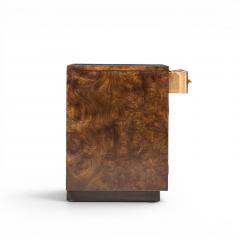  Mastercraft Bernhard Rohne for Mastercraft Burlwood and Acid Etched Brass Nightstands Pair - 4681475