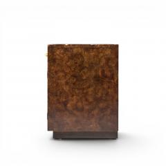  Mastercraft Bernhard Rohne for Mastercraft Burlwood and Acid Etched Brass Nightstands Pair - 4681477