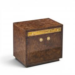  Mastercraft Bernhard Rohne for Mastercraft Burlwood and Acid Etched Brass Nightstands Pair - 4681483