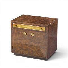 Mastercraft Bernhard Rohne for Mastercraft Burlwood and Acid Etched Brass Nightstands Pair - 4681484