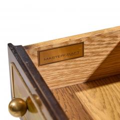  Mastercraft Bernhard Rohne for Mastercraft Burlwood and Acid Etched Brass Nightstands Pair - 4681485