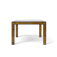  Mastercraft Bernhard Rohne for Mastercraft Lacquered Etched Brass Dining Table with 1 Leaf - 4755454