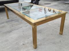  Mastercraft Brass and Glass Extension Table with Columnar Legs by Mastercraft - 69697