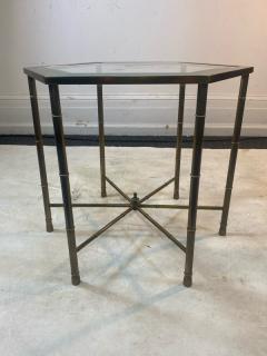  Mastercraft HEXAGONAL PAIR OF MODERN BRASS BAMBOO SIDE TABLES - 2186281