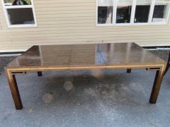  Mastercraft Handsome Mastercraft Amboyna Burl and Brass Parsons Leg Dining Table Midcentury - 1172065