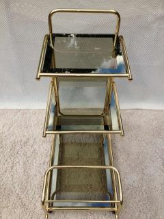  Mastercraft Mastercraft 1960s Rolling Bar Cart with Mirrored Glass Bottle Holder - 1681321