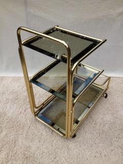  Mastercraft Mastercraft 1960s Rolling Bar Cart with Mirrored Glass Bottle Holder - 1681336