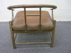  Mastercraft Mastercraft Asian Inspired Faux Bamboo Brass Lounge Chair Mid Century - 3093622