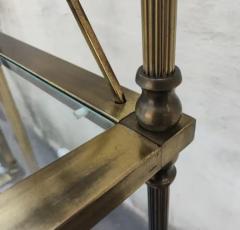  Mastercraft Mastercraft Attribution Pair Aged Brass Glass Etegeres 1960s Classical Styling - 3165478