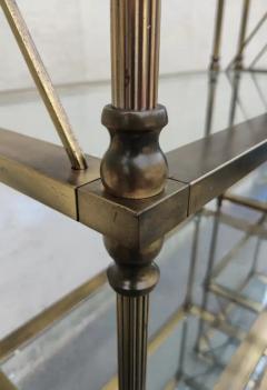  Mastercraft Mastercraft Attribution Pair Aged Brass Glass Etegeres 1960s Classical Styling - 3165479