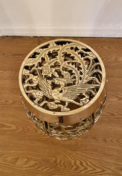  Mastercraft Mastercraft Brass Chinoiserie Garden Stool - 3426055