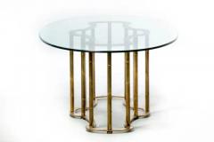  Mastercraft Mastercraft Brass Faux Bamboo Hollywood Regency Dining Table circa 1970 - 3920185