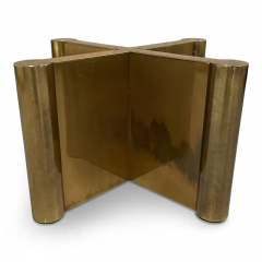  Mastercraft Mastercraft Brass X Base Coffee Cocktail Table with Beveled Square Glass - 2518350