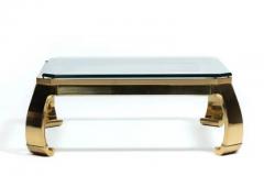  Mastercraft Mastercraft Brass and Glass Ming Coffee Table c 1970s - 4098065