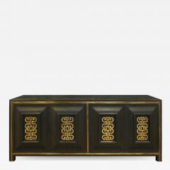  Mastercraft Mastercraft Chic Credenza in Dark Carpathian Elm and With Brass 1960s - 1120265