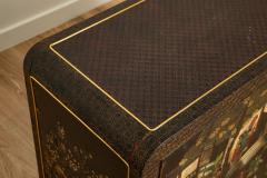  Mastercraft Mastercraft Coromandel Lacquer Embossed Leather Cabinet - 4390796