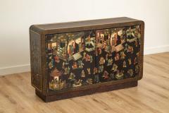  Mastercraft Mastercraft Coromandel Lacquer Embossed Leather Cabinet - 4390810