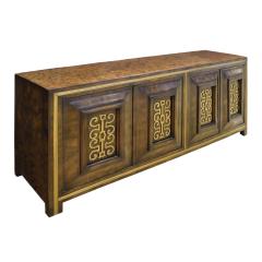  Mastercraft Mastercraft Credenza in Carpathian Elm and Brass 1960s Signed  - 1876715