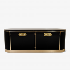  Mastercraft Mastercraft Ebony Lacquer Polished Brass Credenza - 341199