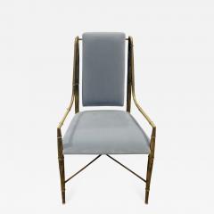  Mastercraft Mastercraft Elegant Chair with Bronze Frame with Bamboo Motif 1970s - 949931