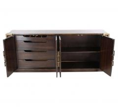  Mastercraft Mastercraft Hollywood Regency Chinoiserie Brass Burled Elm Credenza or Dresser - 2468586