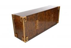  Mastercraft Mastercraft Hollywood Regency Chinoiserie Brass Burled Elm Credenza or Dresser - 2468587