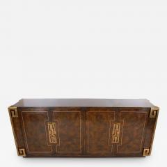  Mastercraft Mastercraft Hollywood Regency Chinoiserie Brass Burled Elm Credenza or Dresser - 2472771